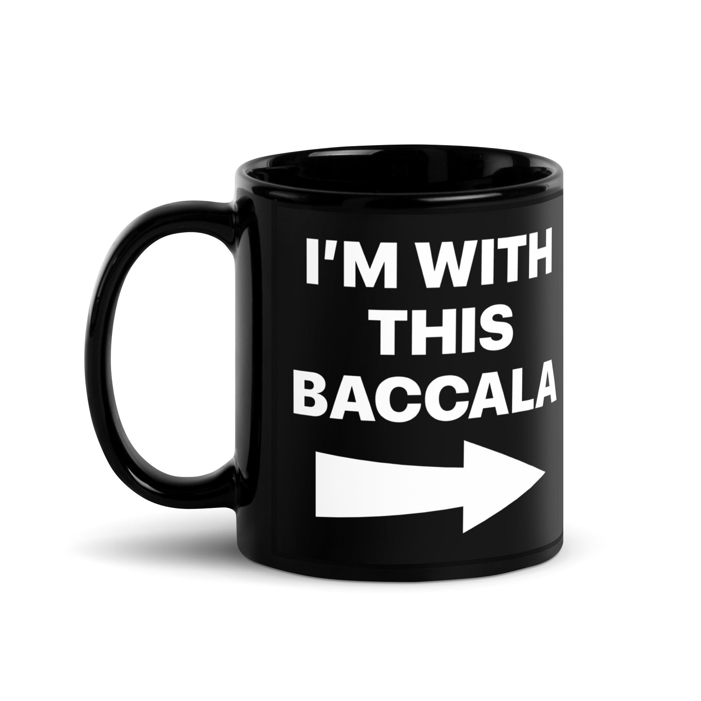 I'm With This Baccala Black Glossy Mug