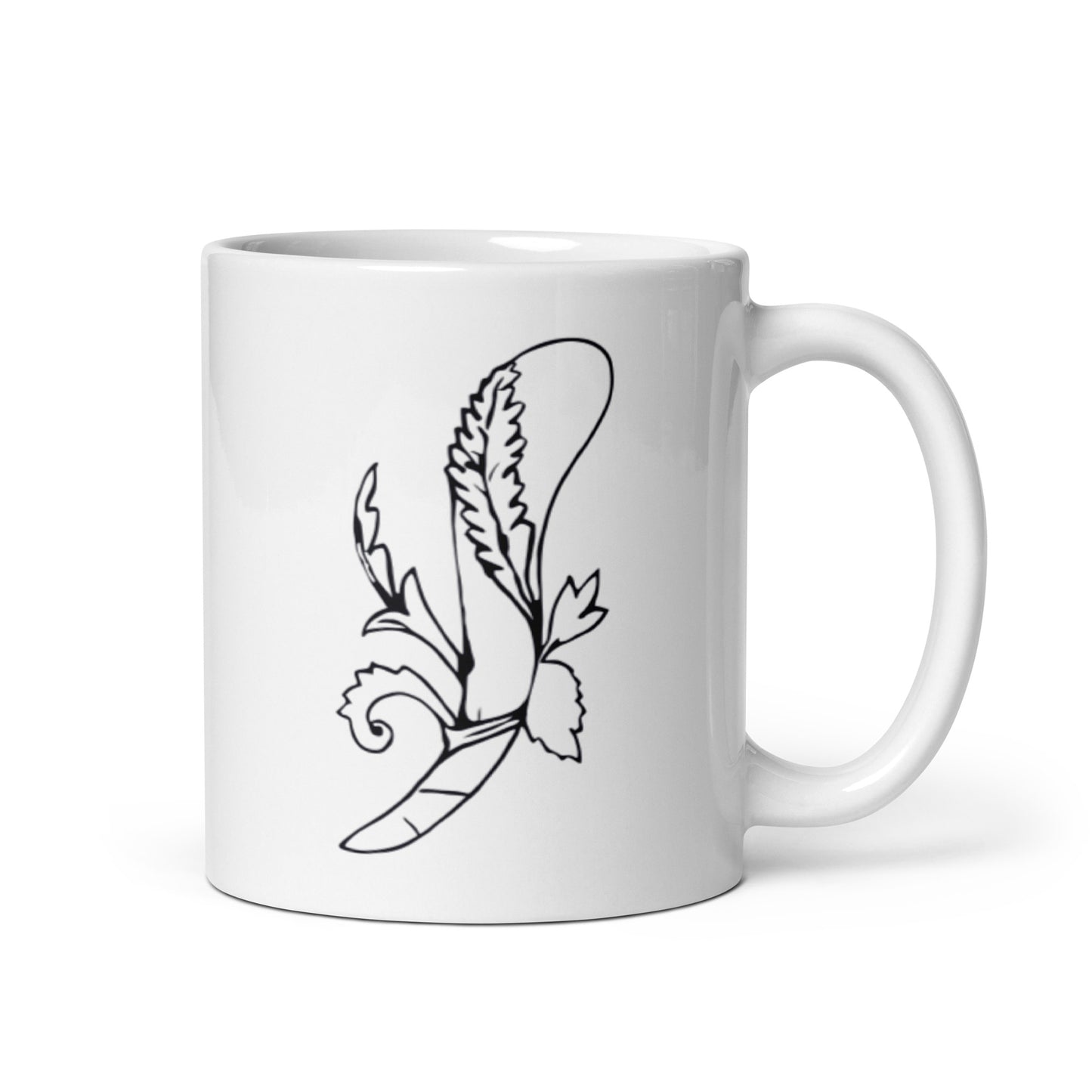 Asso-Di-Bastoni Silhouette Collection - White Glossy Mug