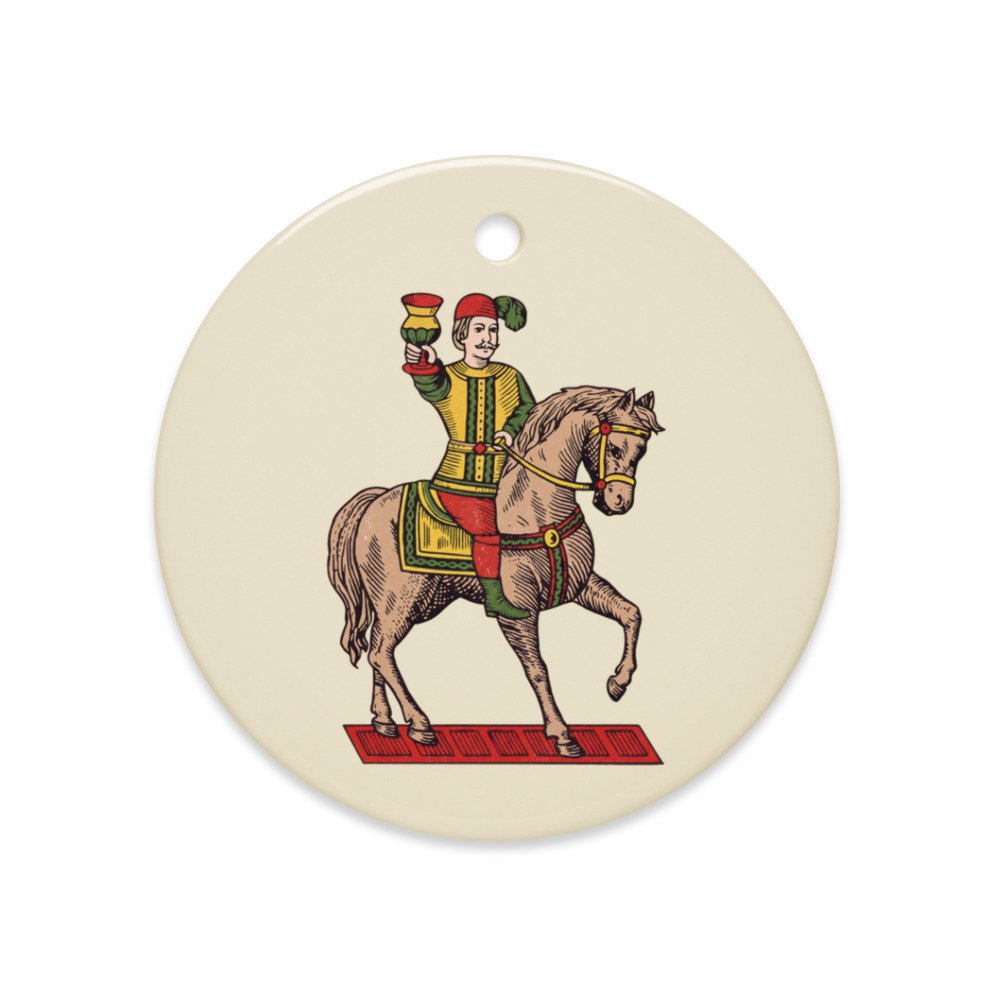 Vintage Cavaliere di Coppe Ornament, another view