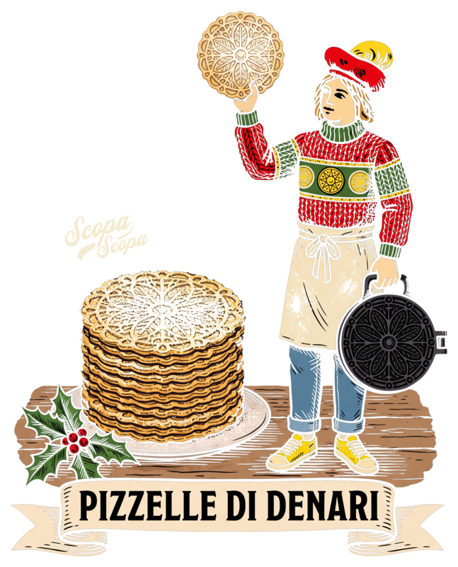 Pizzelle di Denari artwork, as printed