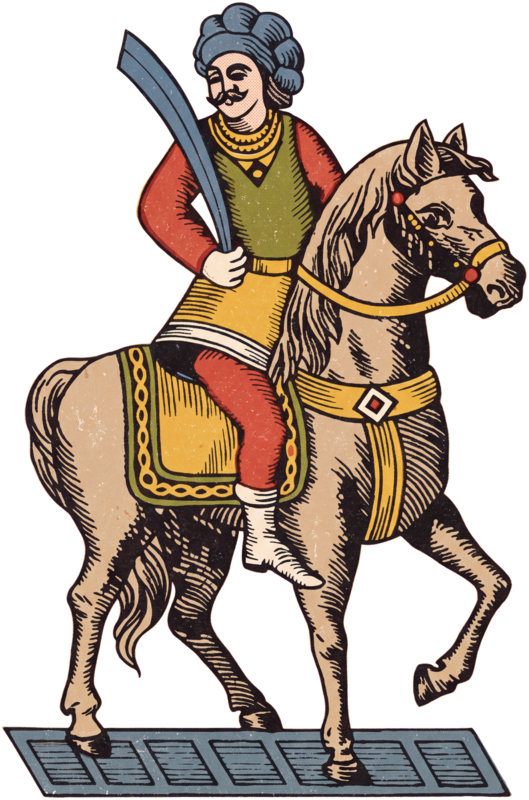 Vintage Cavaliere di Spade artwork, as printed