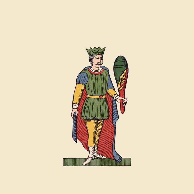 Vintage Re di Bastoni Ornament artwork, as printed