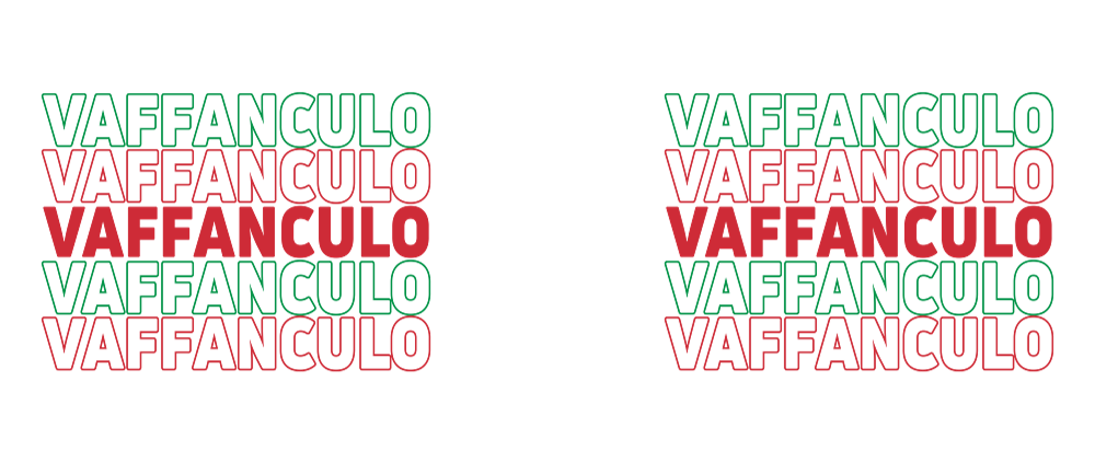 Vaffanculo artwork, as printed