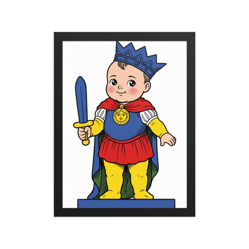 Baby Re di Spade Framed Nursery Print 12×16