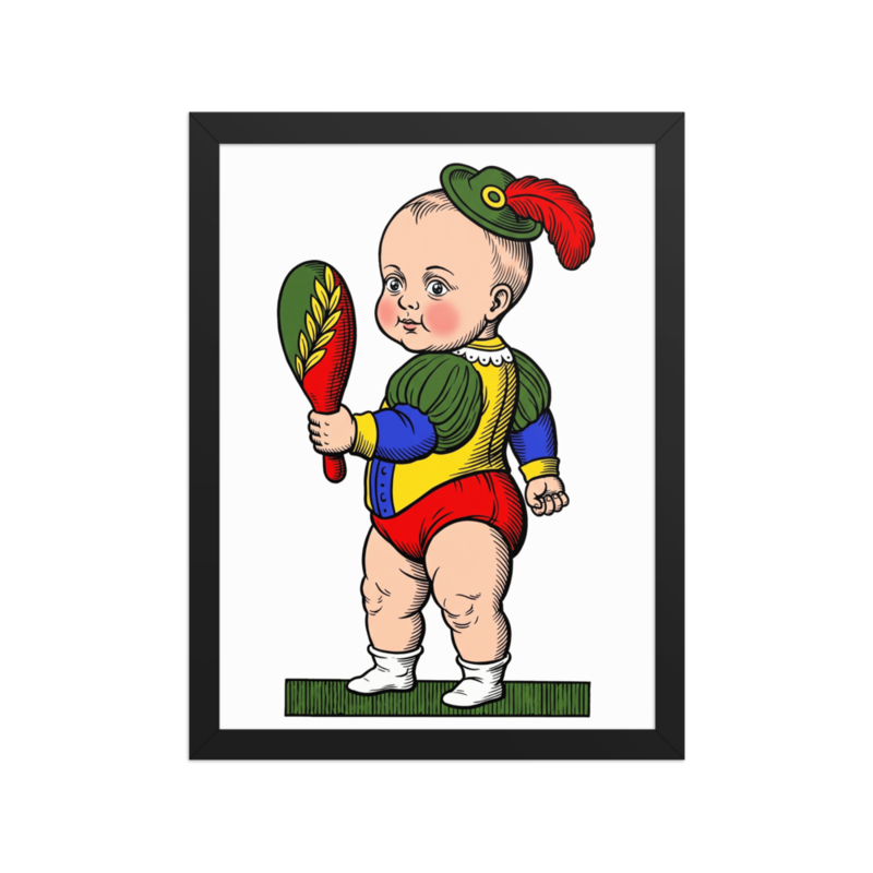 Baby Fante di Bastoni Framed Nursery Print 12×16
