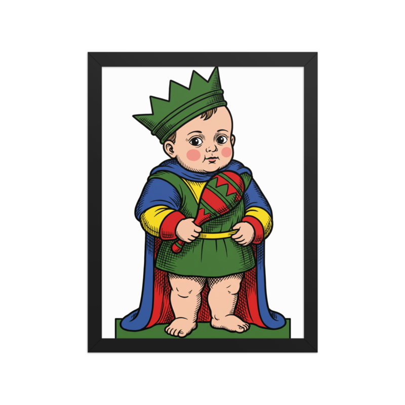 Baby Re di Bastoni Framed Nursery Print 12×16