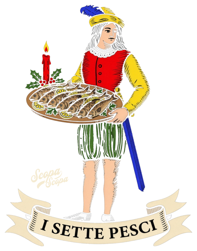 I Sette Pesci artwork, as printed
