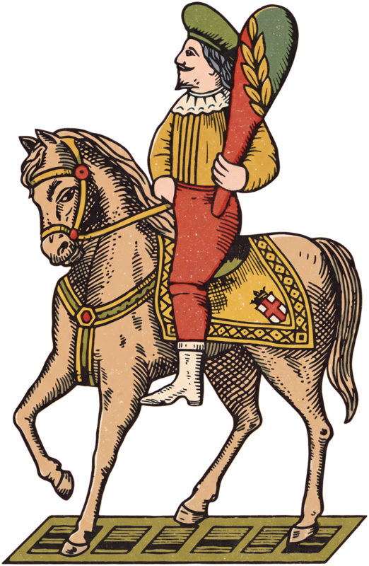 Vintage Cavaliere di Bastoni artwork, as printed