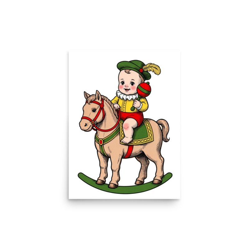Baby Cavallo di Bastoni Nursery Print 12×16