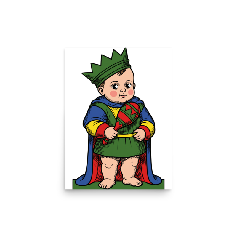 Baby Re di Bastoni Nursery Print 12×16
