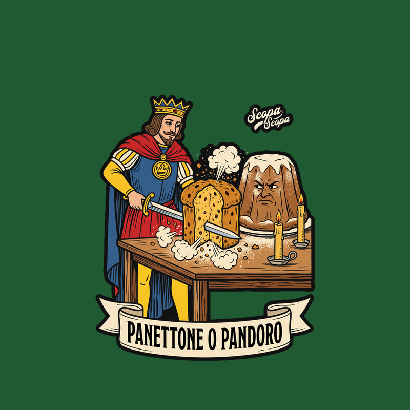 Panettone o pandoro Ornament artwork, as printed