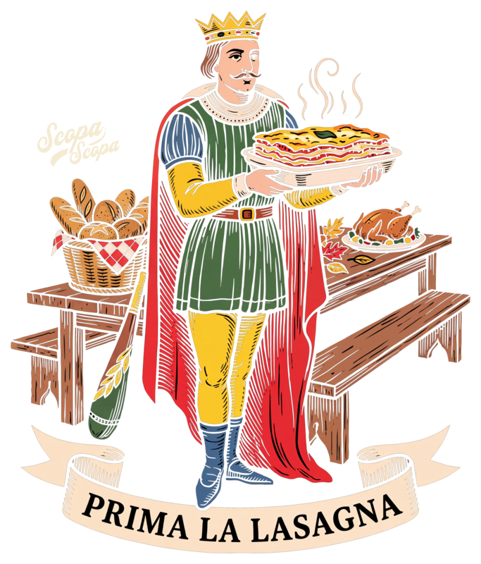 Prima la lasagna artwork, as printed