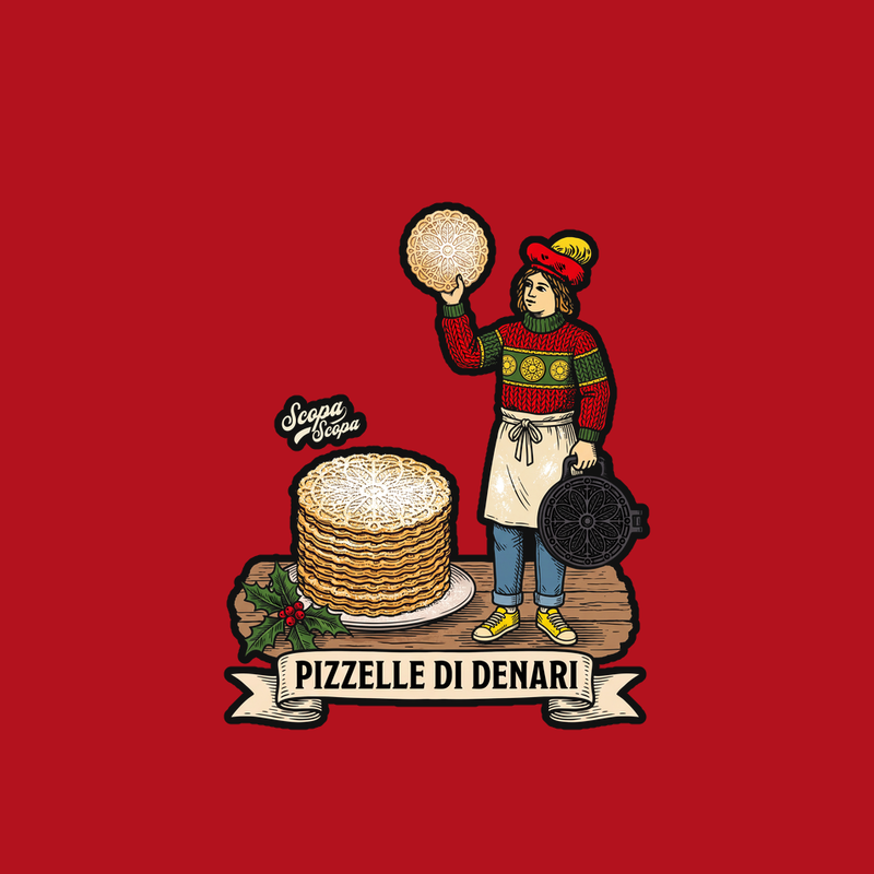Pizzelle di Denari Ornament artwork, as printed