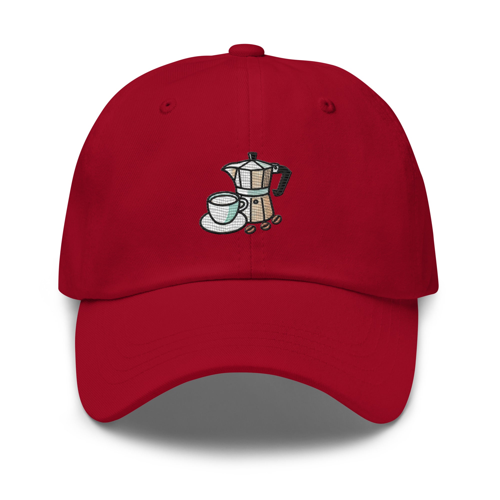Espresso and Mocha Dad hat in Cranberry