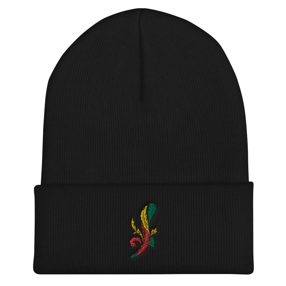 Asso Di Bastoni / Italian Ace of Clubs Cuffed Beanie in Black