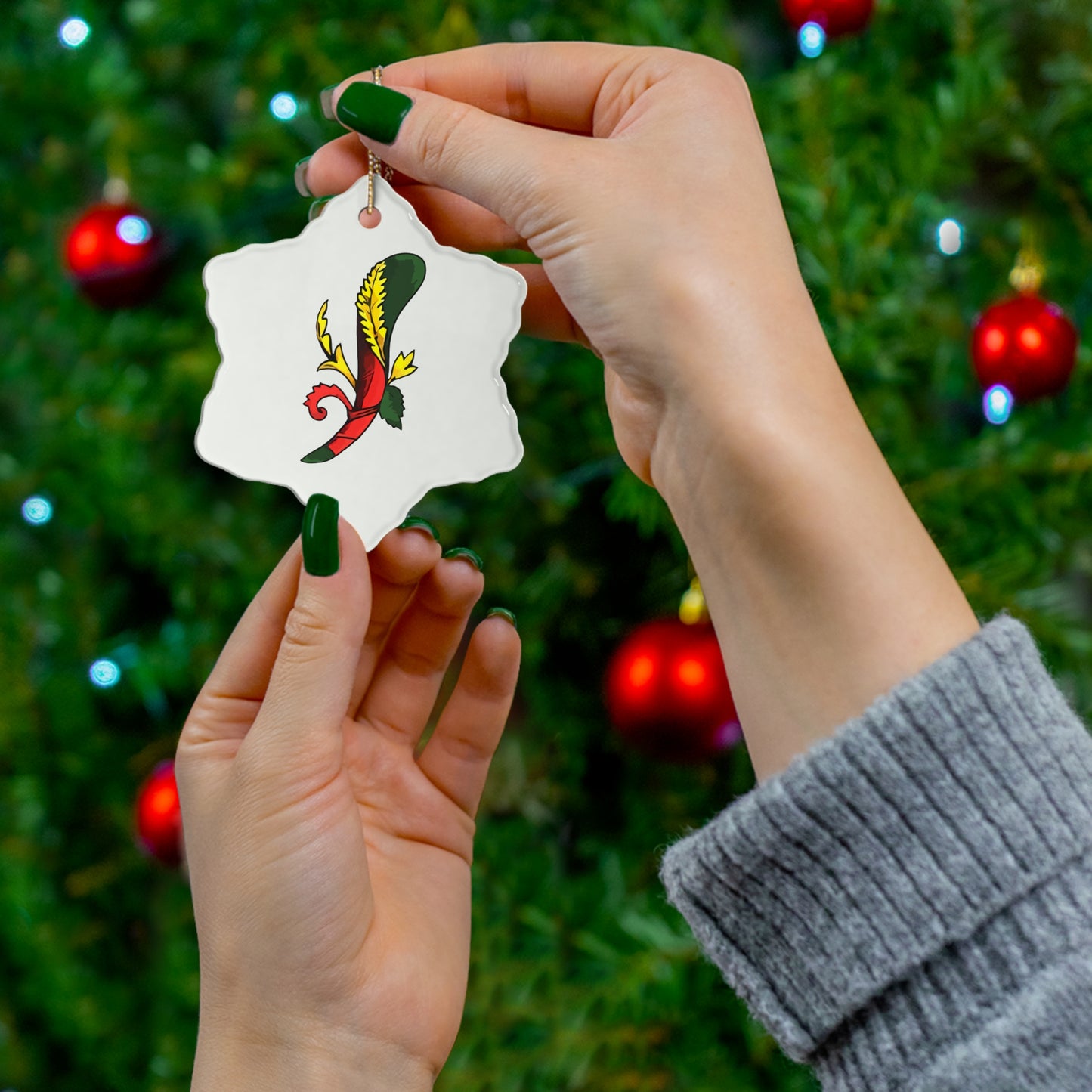 Italian Ace of Clubs Ceramic Ornament