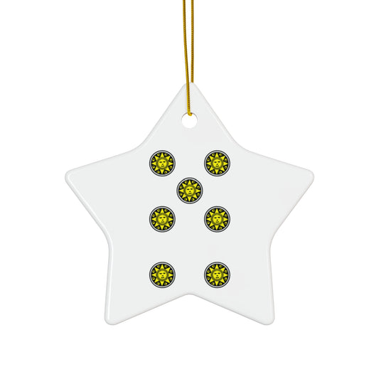 Italian Seven of Diamonds Ceramic Ornament