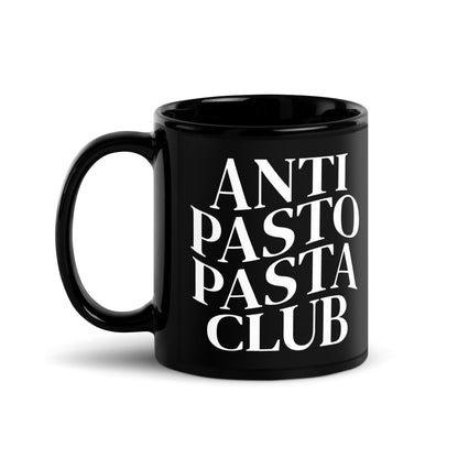 Anti Pasto Pasta Club Black Glossy Mug