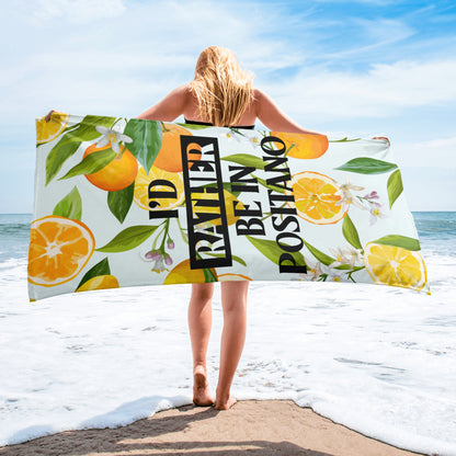 I'd Rather Be In Positano Premium Beach Towel
