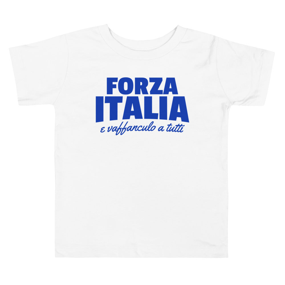 Forza Italia e Vaffanculo a Tutti Blue Logo Toddler T-Shirt