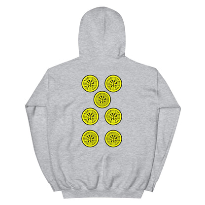 Sicilian Seven of Coins (Sette Bello) Women's Back-Printed Hoodie
